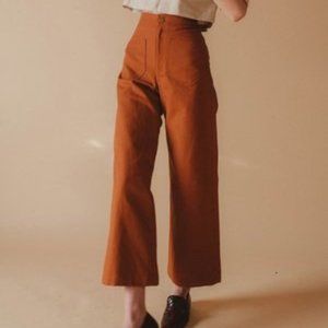 Lykke Wullf Sandi Cropped Wide Leg Pants In Rust